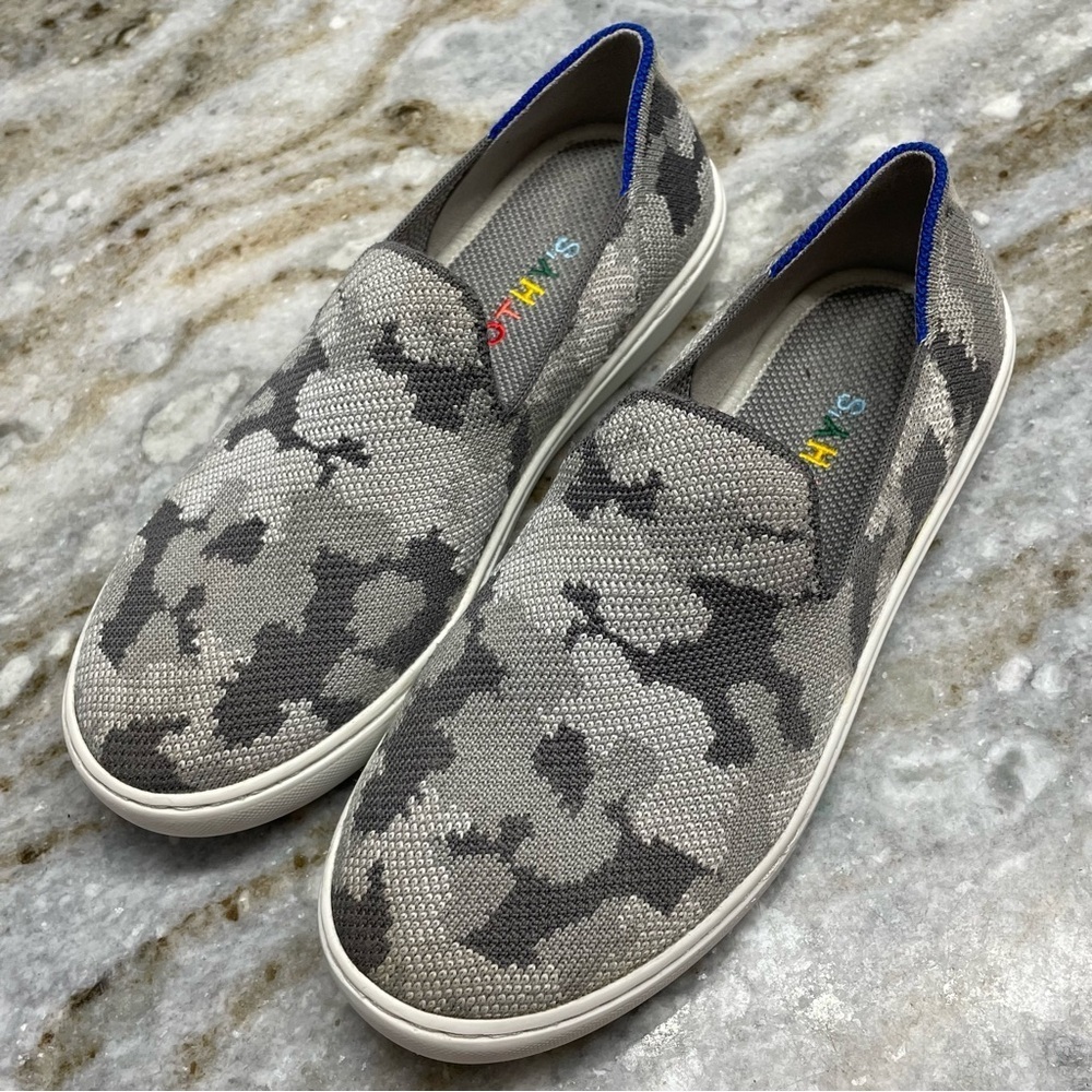 Rothy’s The Kids Sneakers in Gray Camo Size 4
